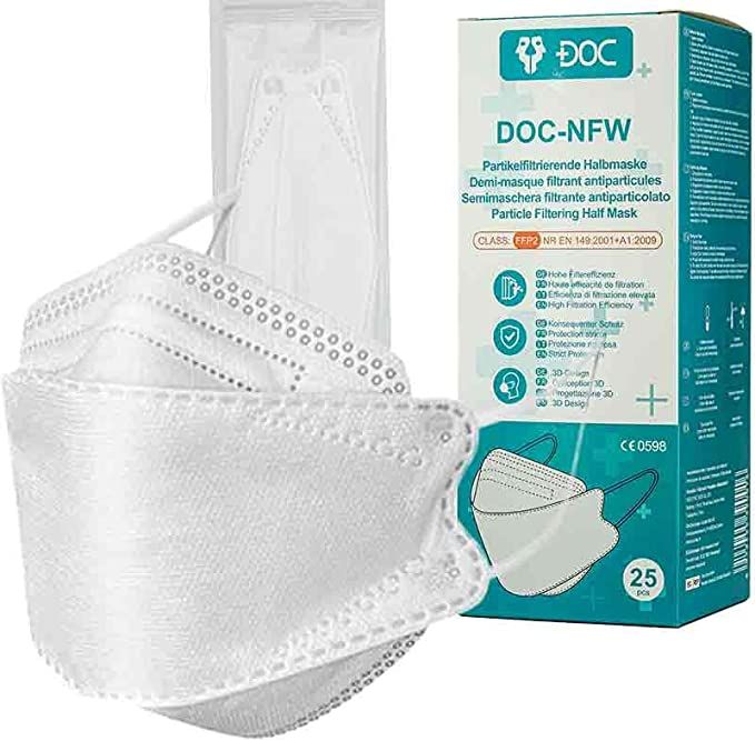 DOC FFP2 Atemschutzmasken, weiss – 25 Stück
