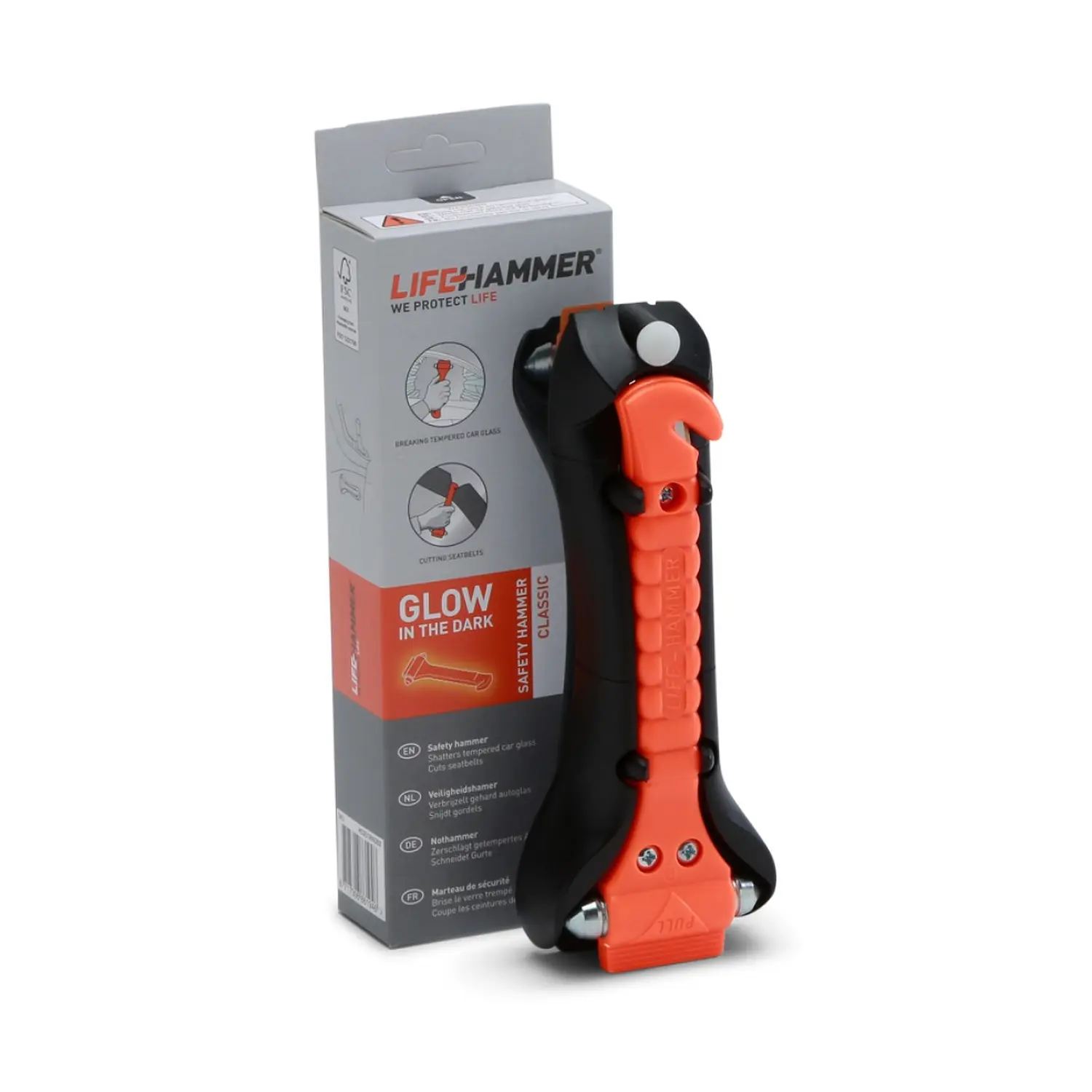 [LEINA-42020] Lifehammer Original – Nothammer mit Gurtschneider