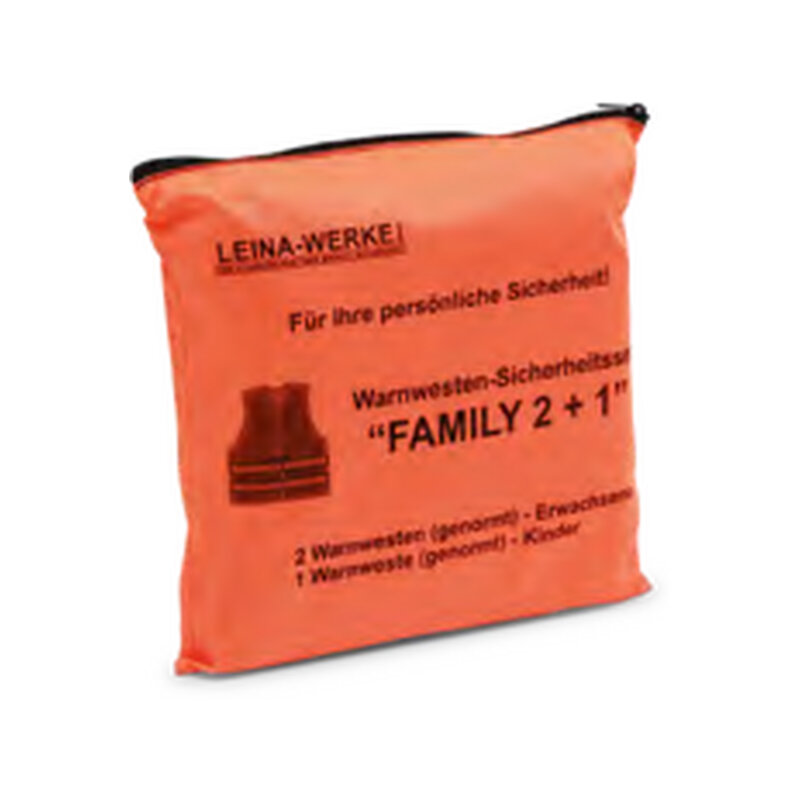 [LEINA-13121] Warnwesten-Set Familie 2+1 – 2 Erwachsene & 1 Kind