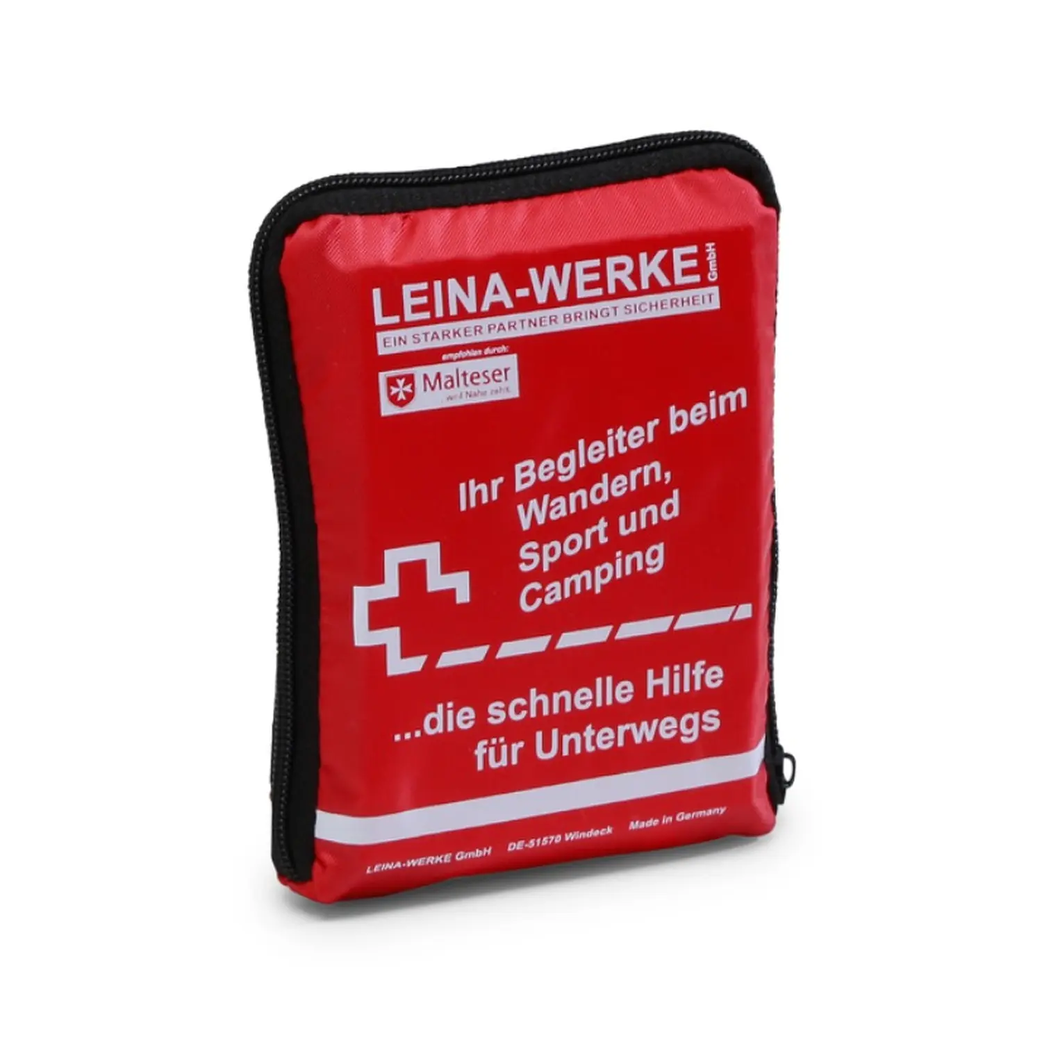 [LEINA-50005] Reise-Erste-Hilfe-Set in kompakter roter Tasche