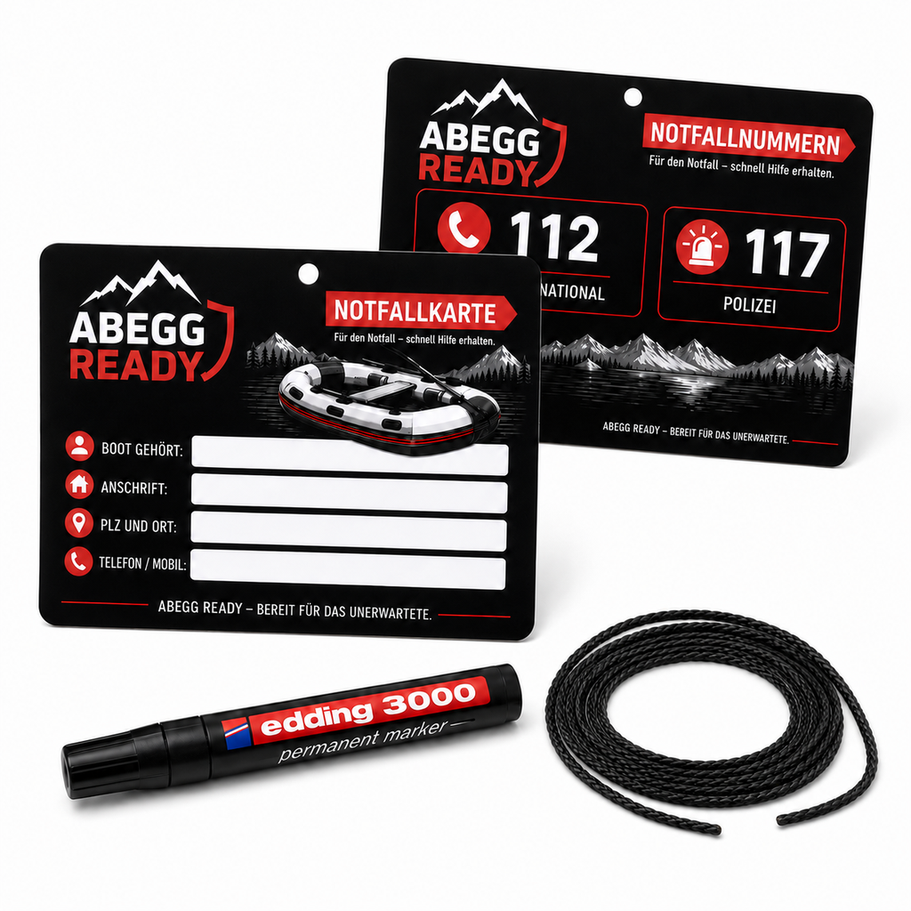 ABEGG READY Boot Ready Set - Bootskarte, edding & Kordel